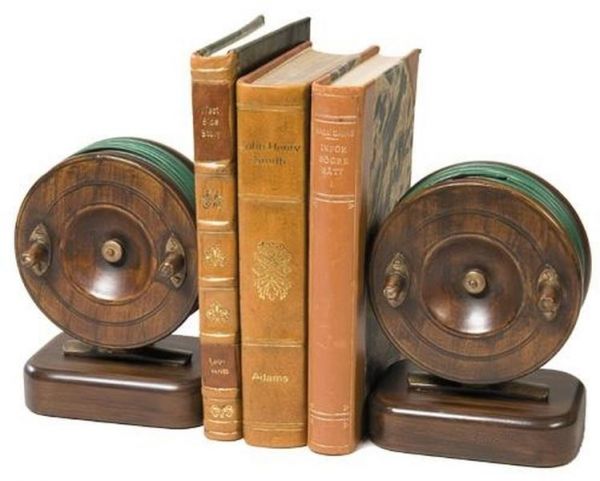 Bookends Bookend MOUNTAIN Rustic Fly Reels From the Past Fishing Resin