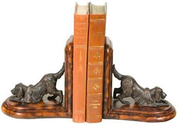 Bookends Bookend TRADITIONAL Antique Dog Kneeling English Setter Resin