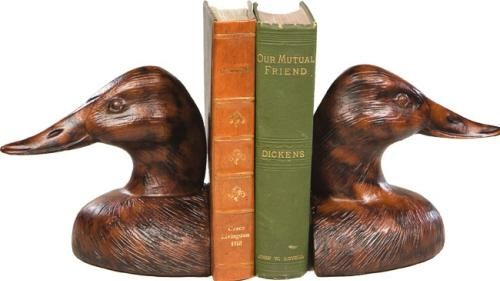 Bookends Bookend TRADITIONAL Antique Duck Head Bird Large Lifesize Resin