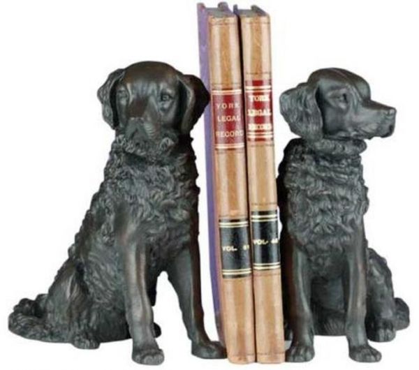 Bookends Sitting Spaniel Dogs Hand-Cast Resin OK Casting Made in USA Classic
