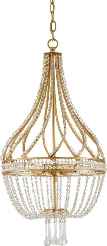 CURREY and COMPANY INGENUE Chandelier Empire Swags Strands of Beaded Crystal