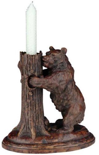 Candleholder Rustic Bear Honey Tree Hand Painted OK Casting USA Made