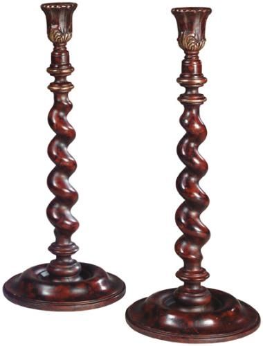 Candlesticks Pair Barley Twist Traditional OK Casting Hand Made Antique Look New
