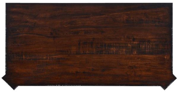 Chest Hampton Dark Rustic Pecan Wood 3-Drawer Brass Hardware