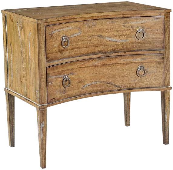Chest of Drawers Burlington Concave Wood Beachwood Brass 2-Drawer Dovetail