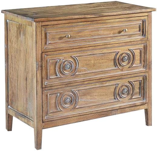 Chest of Drawers Huntington Old World Distressed Beachwood Solid Wood 3-Drawer