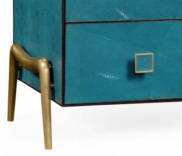 Chest of Drawers JONATHAN CHARLES LUXE Contemporary A-Shaped A-Frame Teal Brass