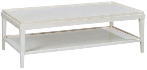 Cocktail Table Lipped Top Rectangle Drift White Gray Distressing Acacia Wood