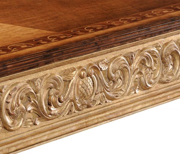 Coffee Table Cocktail JONATHAN CHARLES VERSAILLES Louis XIV Floral Motif Fluted