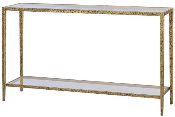 Console Table Rectangular Narrow Tapered Legs Rectangle Leg Oblong Gold Leaf