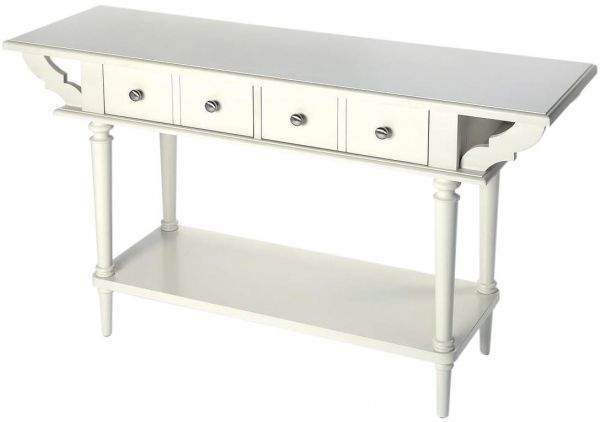 Console Table Traditional Antique Turned Legs Distressed Silver White Black Console Table Traditional Antique, Black Turned Leg Console Table