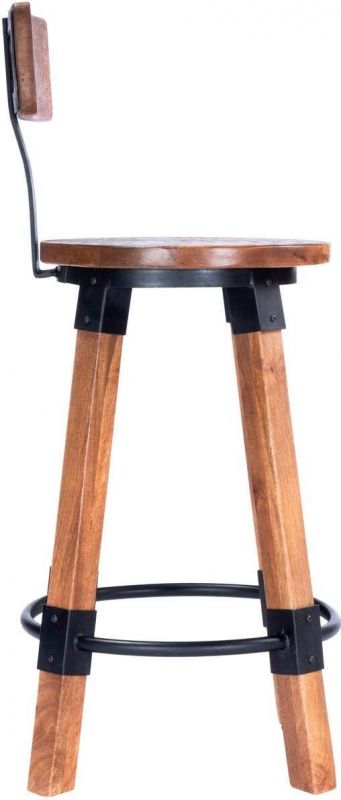 Counter Stool Industrial Chic Distressed Textured Iron Mango Bronze