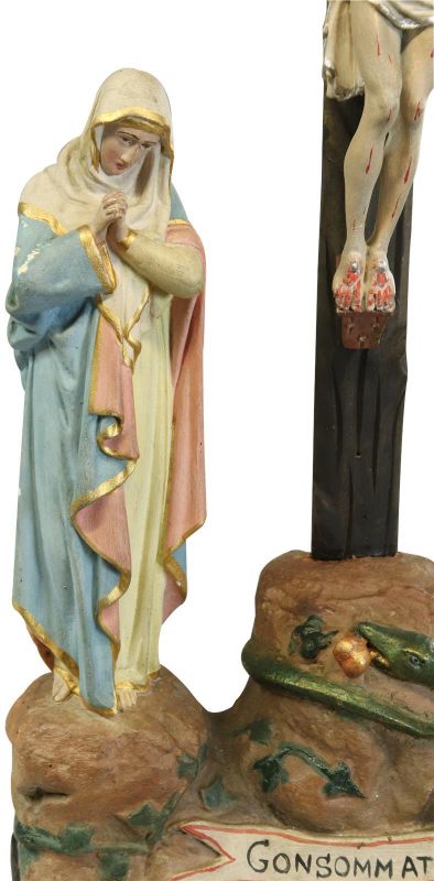 Crucifix Religious Snake Mary and John Snake Consummatum Est It is Finished