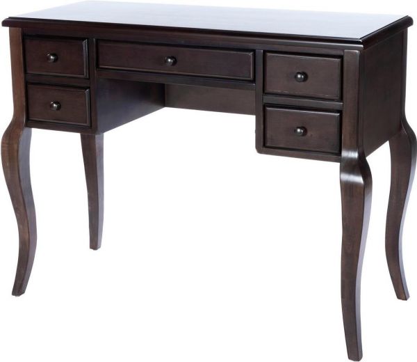 Desk Cabriole Legs Antiqued Coffee Distressed Antique White Brown Birch Steel