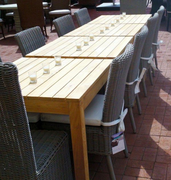 Dining Table PADMAS PLANTATION Rustic Teak Hand-Crafted Outdoor