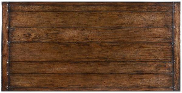 Dining Table Tuscan Harvest Aged Plank Top Heavy Carved Legs Rustic Pecan 10-Ft