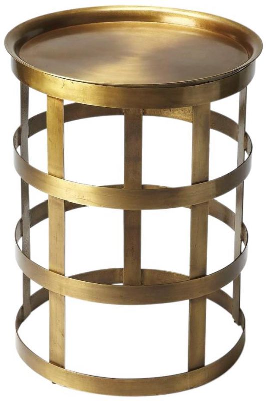 End Table Side Industrial Gold Distressed Black Iron Bronze