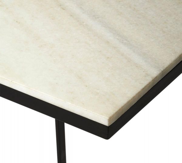 End Table Side Modern Contemporary Black White Distressed Gray Brass Pine Cream