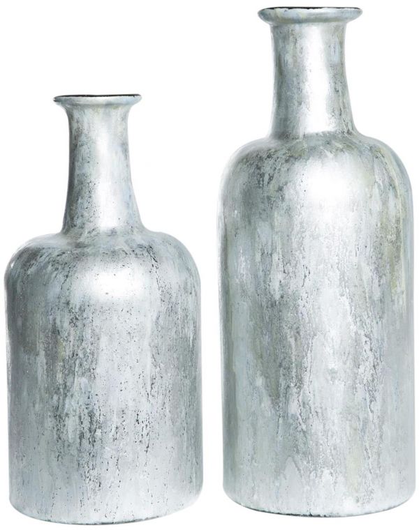 Jar Vase Large Shimmering Dawn Silver Glass