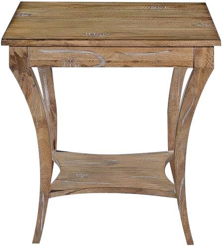 Lamp Table Bendale Square Beachwood Solid Wood Curved Legs Lower Tier