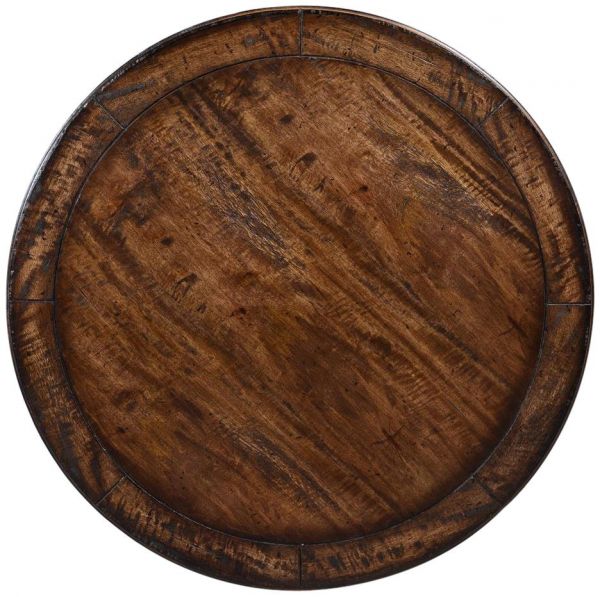 Lamp Table San Maria Louis XVI French Distressed Rustic Pecan Wood Swedish Moss