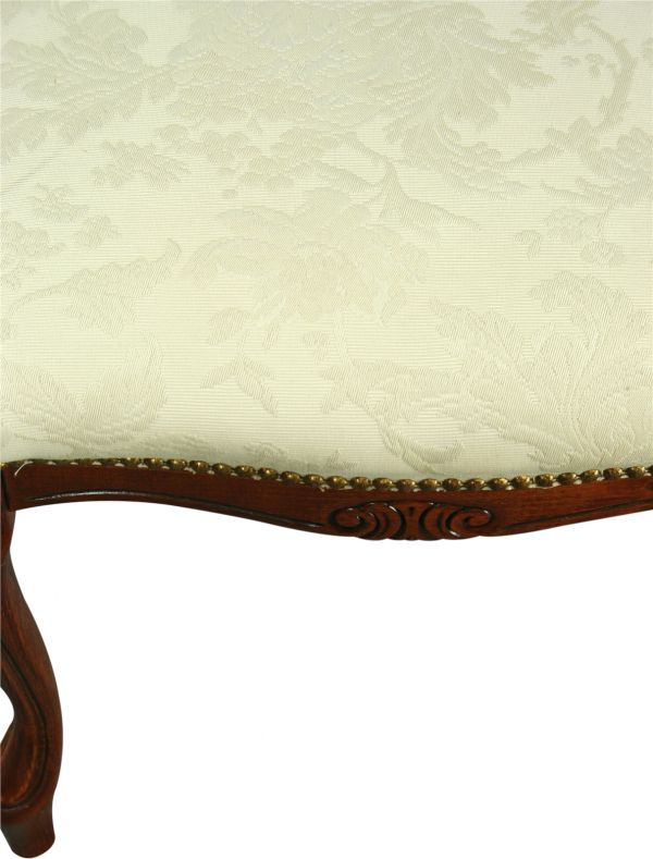 Large New Italian Rococo Dining Chair  Mahogany  Bone Damask