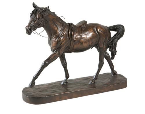 Mantel Clock Classic Horse by Belden Hunt Chocolate Brown Cast Resin
