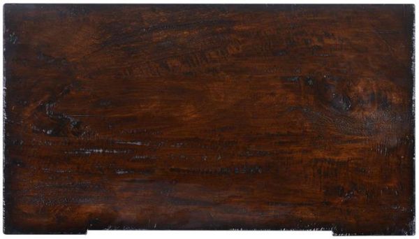 Nightstand Cathedral Dark Rustic Pecan Wood Hand-Scraped Distressed Drawer 2Door
