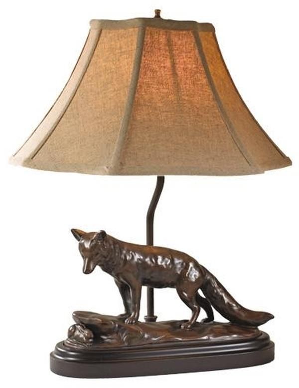 Hand Crafted Fox and Rabbit Lamp USA