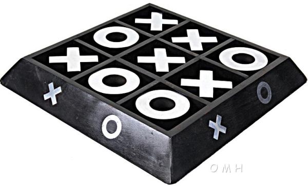 Tic Tac Toe Game - Black & Silver