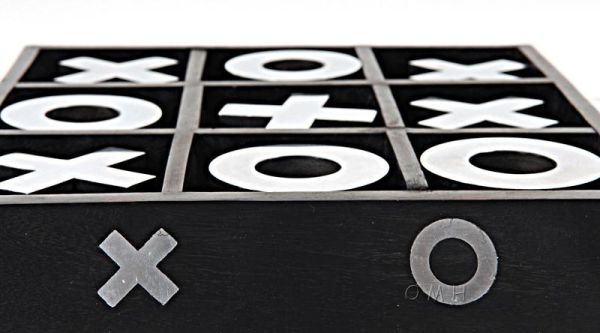 Tic Tac Toe Game - Black & Silver