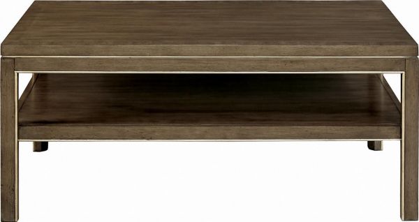 PORT ELIOT Cocktail Table Silver Leaf Accents Smoke