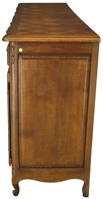 Rococo Sideboard Louis XV Vintage French 1930 Oak 4-Doors 2-Drawer
