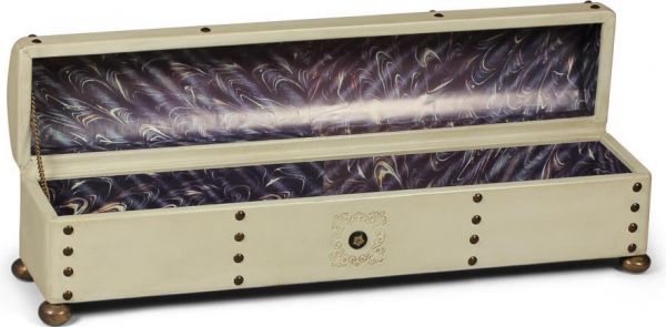 SARREID Telescope Box Traditional Antique White Black Brass Cream Pine Gray