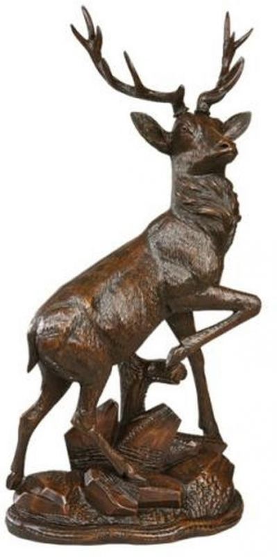 Sculpture MOUNTAIN Rustic English Deer Right-Facing Right Brown Resin
