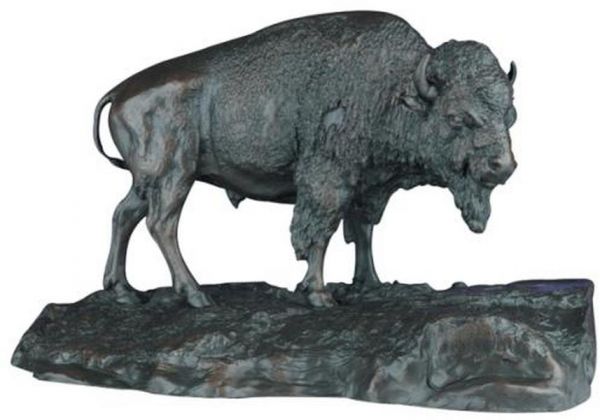 Sculpture Statue Buffalo American West Southwestern Hand Painted USA OK Casting
