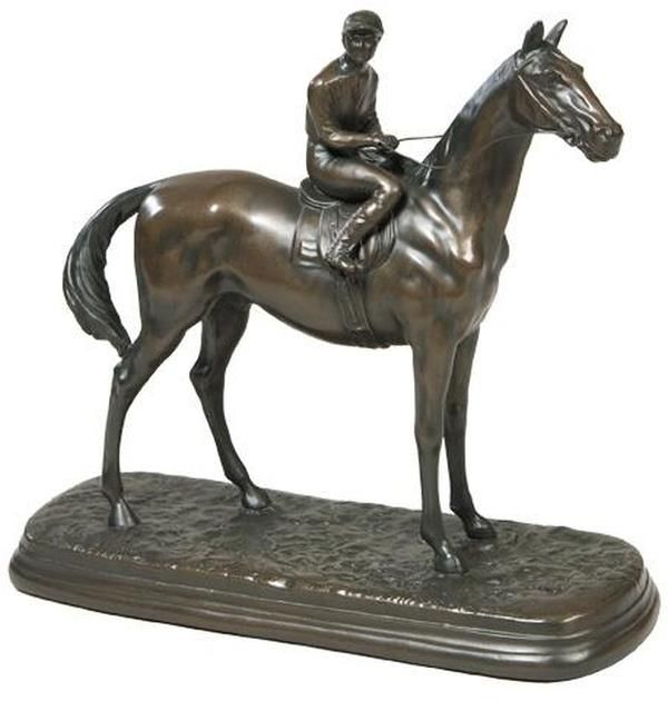 Sculpture Statue Horse Jockey Race Day Equestrian Traditional USA OK Casting