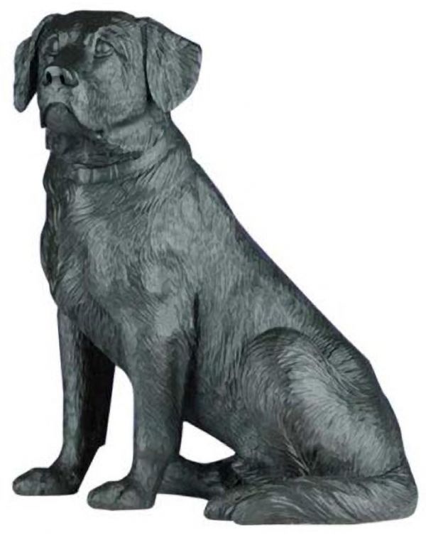 Sculpture Statue Stoic Black Labrador Dog Hand Painted Made in USA OK Casting