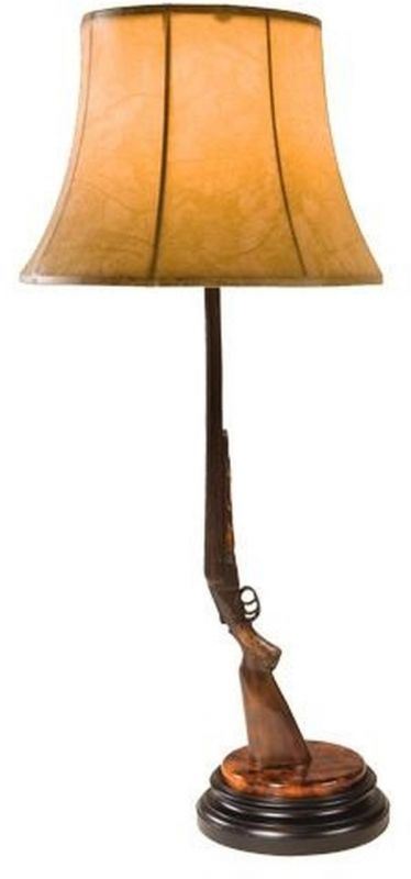 Sculpture Table Lamp AMERICAN WEST Southwestern Double Barrel Shotgun Gun