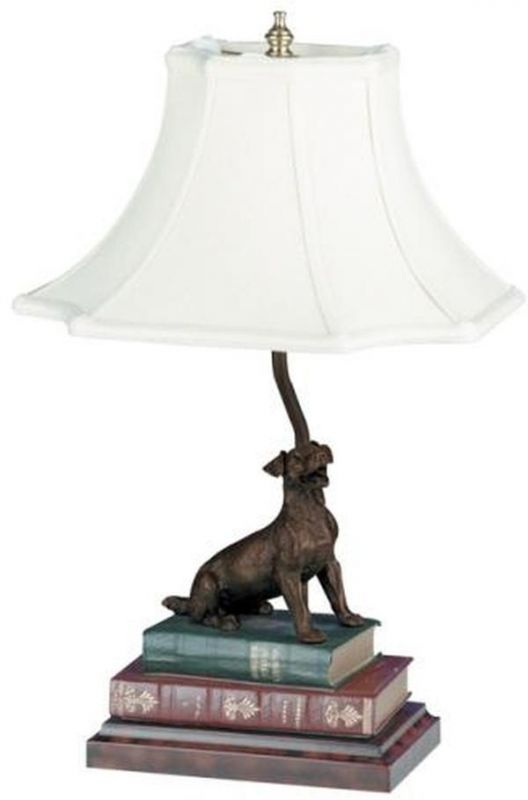 Sculpture Table Lamp Dog Jack Russell Terrier Hand Painted USA Made OK Casting