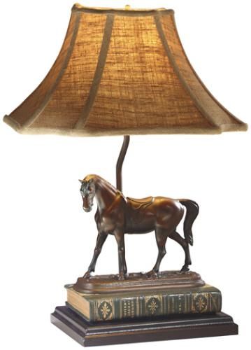 Sculpture Table Lamp EQUESTRIAN Traditional Antique English Race Horse
