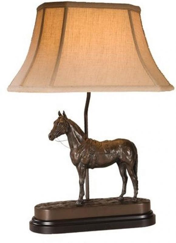 Sculpture Table Lamp Lucky Number 9 Horse By Belden Hand Crafted Equestrian