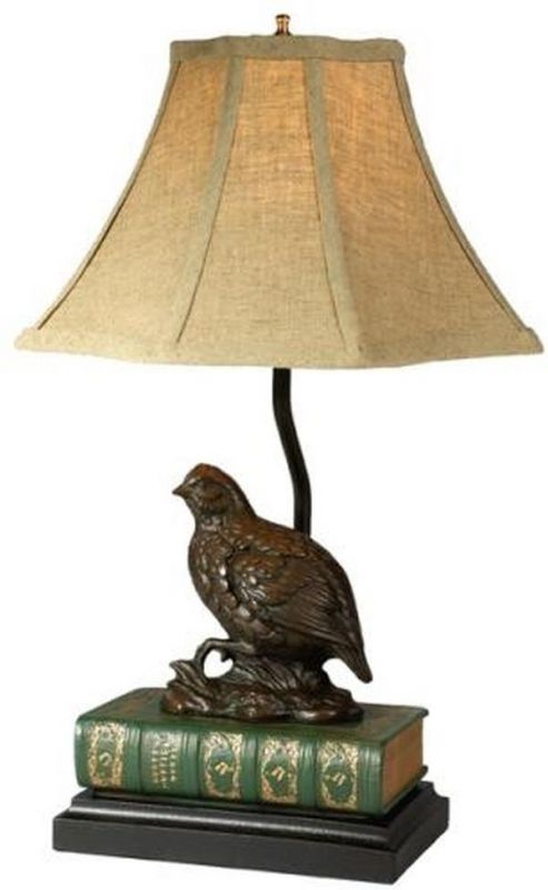 Sculpture Table Lamp Quail Book Prince of Game Birds Hand Painted OK Casting