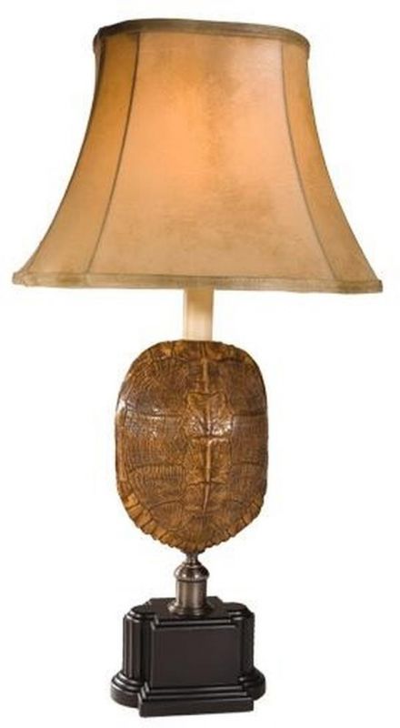 Sculpture Table Lamp TRADITIONAL Antique Turtle Shell 1-Light Chestnut Ebony