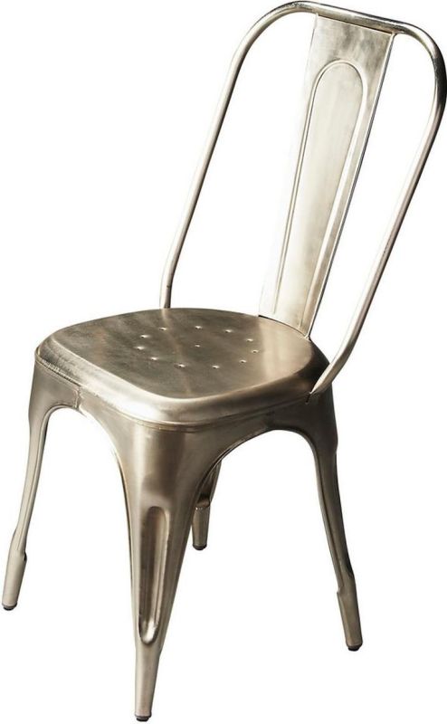 Side Chair Dining Accent Anodized Metalworks Distressed Gray Iron Bronze