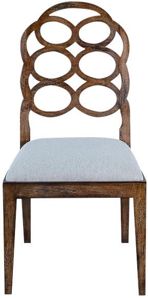 Side Chair Midtown Dining Accent Rustic Pecan Wood Ovals Design Beachwood Linen