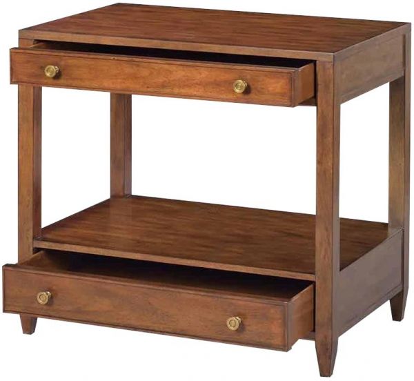 Side Table Rectangular Wide Tapered Feet Oblong Rectangle Tapering Hand-Rubbed