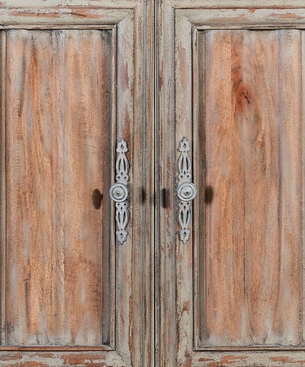 Sideboard Cathedral Reclaimed Wood  Heavy Cornice Moldings  Linen Fold 4 Doors