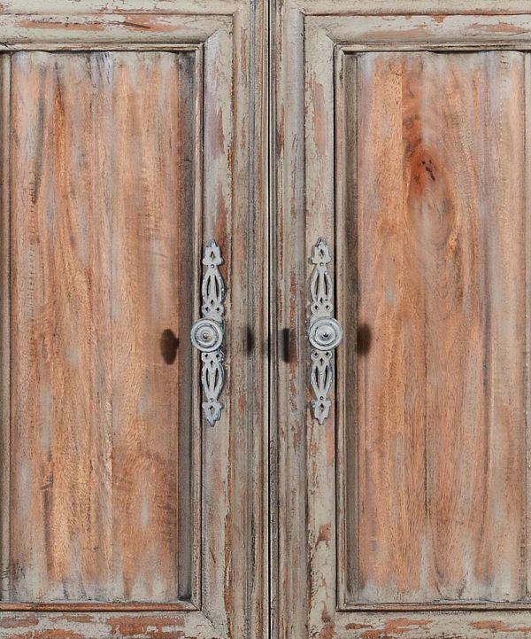 Sideboard Cathedral Reclaimed Wood Heavy Cornice Moldings Linen Fold 4 Doors