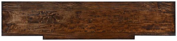 Sideboard Edward Antiqued White Solid Wood Rustic Pecan Top 4- Door Breakfront